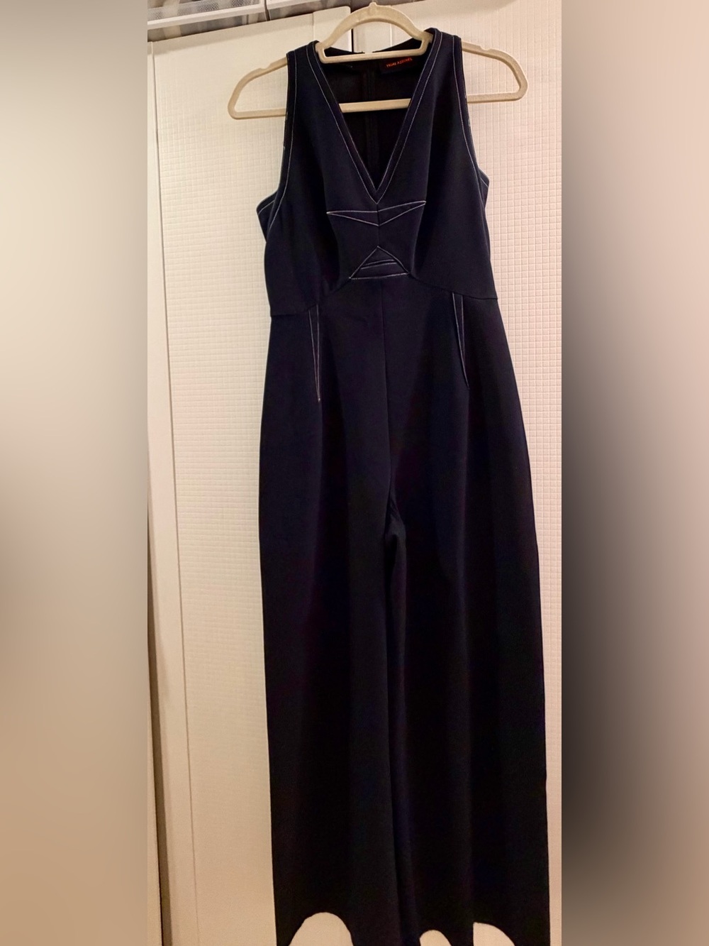 Yigal Azrouël Black Shoulder Strap Overall Jumpsuit